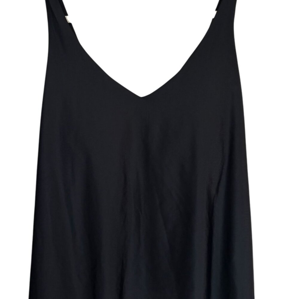 32 Degrees Cool Tank Top V-Neck Cami Black Built-in Cups Shelf Bra Shirt XL - Picture 1 of 10